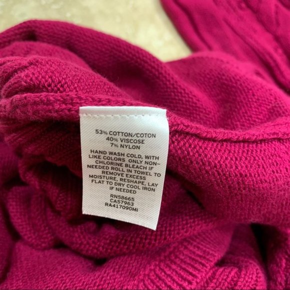 Rachel Parcell Cable Bobble Peplum Cotton Blend Sweater - Picture 6 of 6